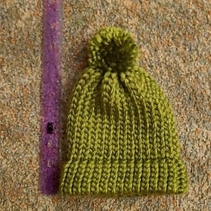 Olive Green Pompom Beanie